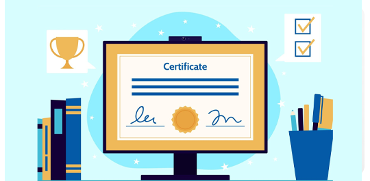 Certificate validation - Course page